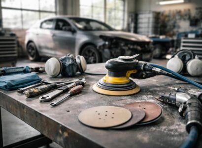 découvrez les ponceuses de carrossier, des outils indispensables pour un travail de finition parfait en atelier de carrosserie automobile.