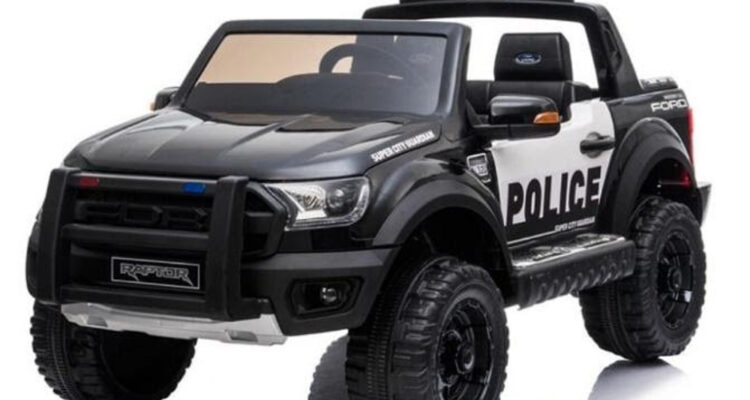 Voiture électrique Police Ford Ranger Raptor Noir enfant