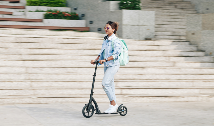 déplacement en trottinette électrique