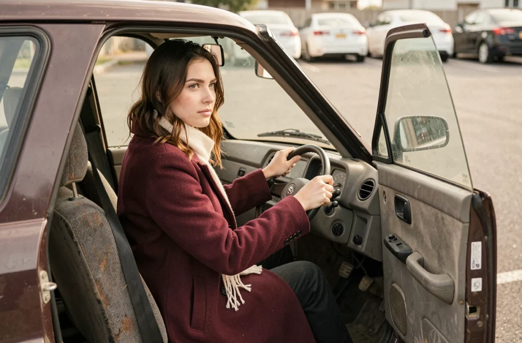 Jeune femme au volant d'une voiturette sans permis d'occasion en Haute-Marne